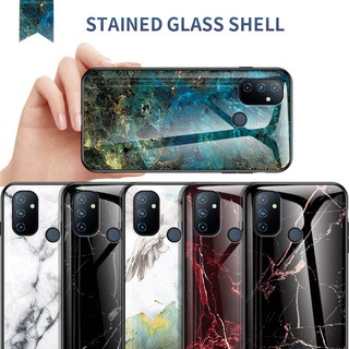 OnePlus Nord N100 / Oneplus N10 5G Casing Fashion Marbled Glass Back Hrad Phone Case ปลอกโทรศัพท์