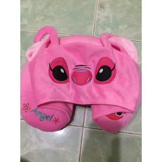 หมอนรองคอตัวยู แบบมีฮู้ด ลายหมู