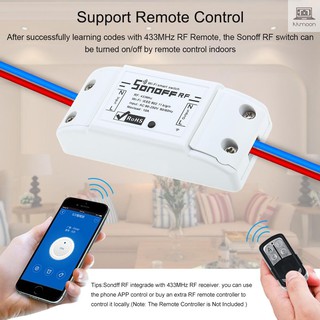 sonoff rf อินเตอร์เน็ตไร้สาย rf 433 mhz works กับ alexa for google home 10a/2200 w สวิทช์ควบคุมระยะไกล