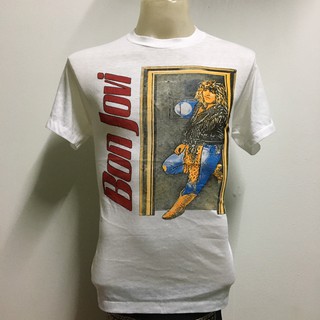 tshirtเสื้อยืดคอกลมฤดูร้อนเสื้อวง Bon JOVi สไตล์วินเทจSto4XL