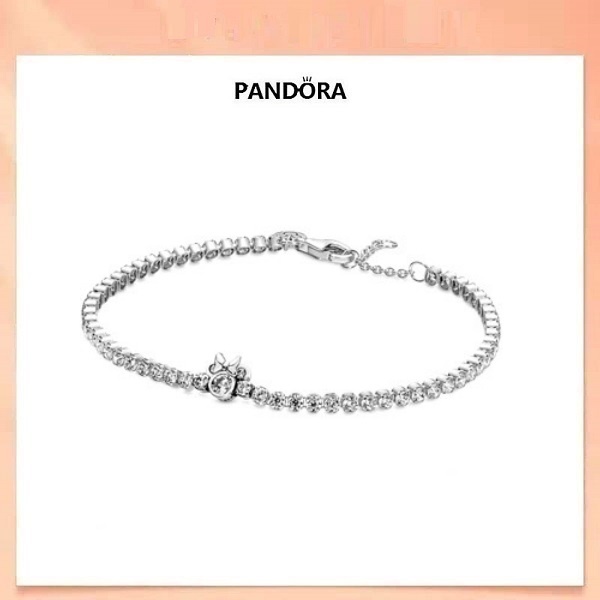 925 Silver Disney Minnie Mouse Pavé สร้อยข้อมือหินประกาย