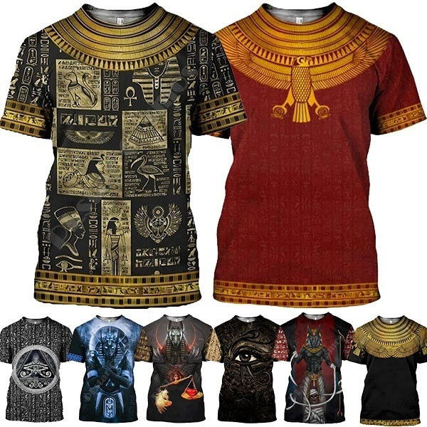 แฟชั่น Horus โบราณ Horus อียิปต์ God Eye of Egypt ฟาโรห์ Anubis Face 3d T เสื้อ Tees ตลก Harajuku แข