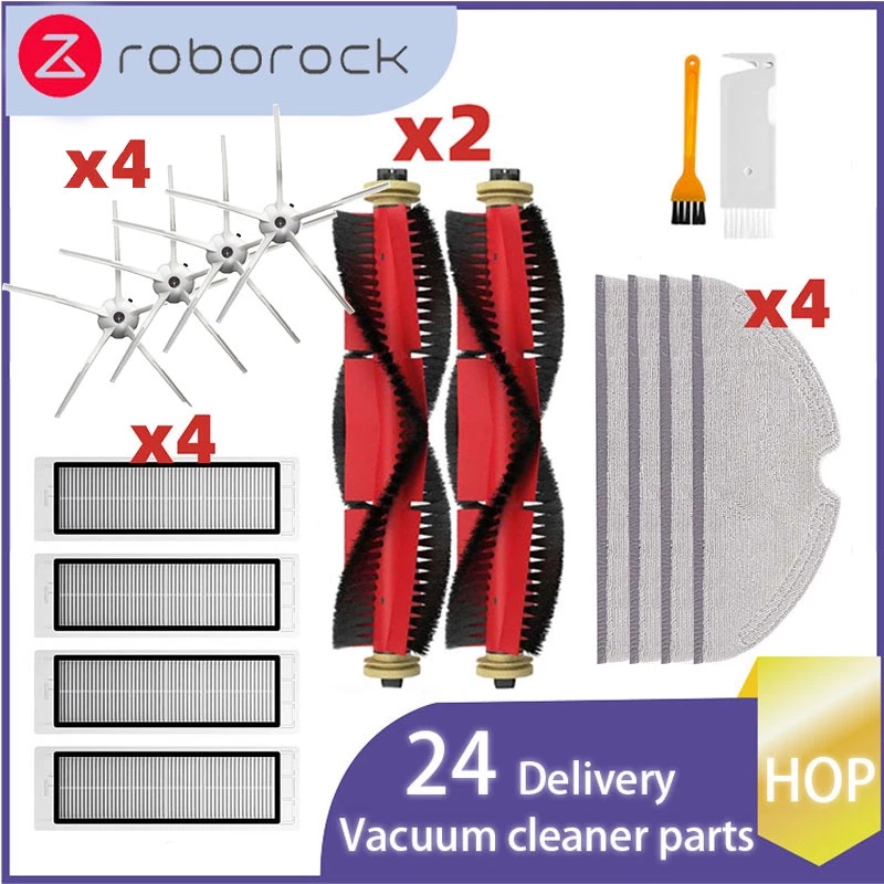 Roborock S5 S5 Max S50 S55 S51 S6 S6 MaxV S6 Pure E4 E5 หุ่นยนต์ดูดฝุ่น อุปกรณ์เสริมเครื่องดูดฝุ่นหุ่นยนต์ของ แปรงด้านข้าง แปรงหลัก แผ่นกรอง Hepa กรอง ผ้าขี้ริ้ว ไม้ถูพื้น ฝาครอบแปรงหลัก ล้อ ล้ออเนกประสงค์
