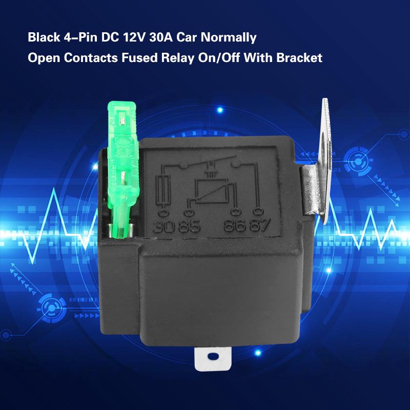 dc on/off รถยนต์พร้อมคอนแท็กซ์ 30 a รีเลย์ 12 v ฟิวส์ 4 ขาสีดํา