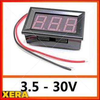 จอ LED Volt DC  0.56inch LCD DC 3.5-30V Red Panel Meter Digital Voltmeter with Two-wire