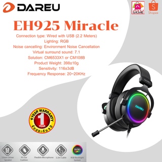 Dareu Miracle Eh925 ชุดหูฟังเล่นเกม รัปประกัน 1 ปี