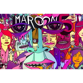 โปสเตอร์Maroon5  Adam Levine มารูนไฟฟ์ แอดัม เลอวีน โปสเตอร์ วอลเปเปอร์ ตกแต่งผนัง Poster โปสเตอร์วินเทจ โปสเตอร์วงดนตรี