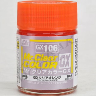 สีเครียสูตรทินเนอร์ Mr.hobby Mr.clear color GX106 CLEAR ORANGE 18ML