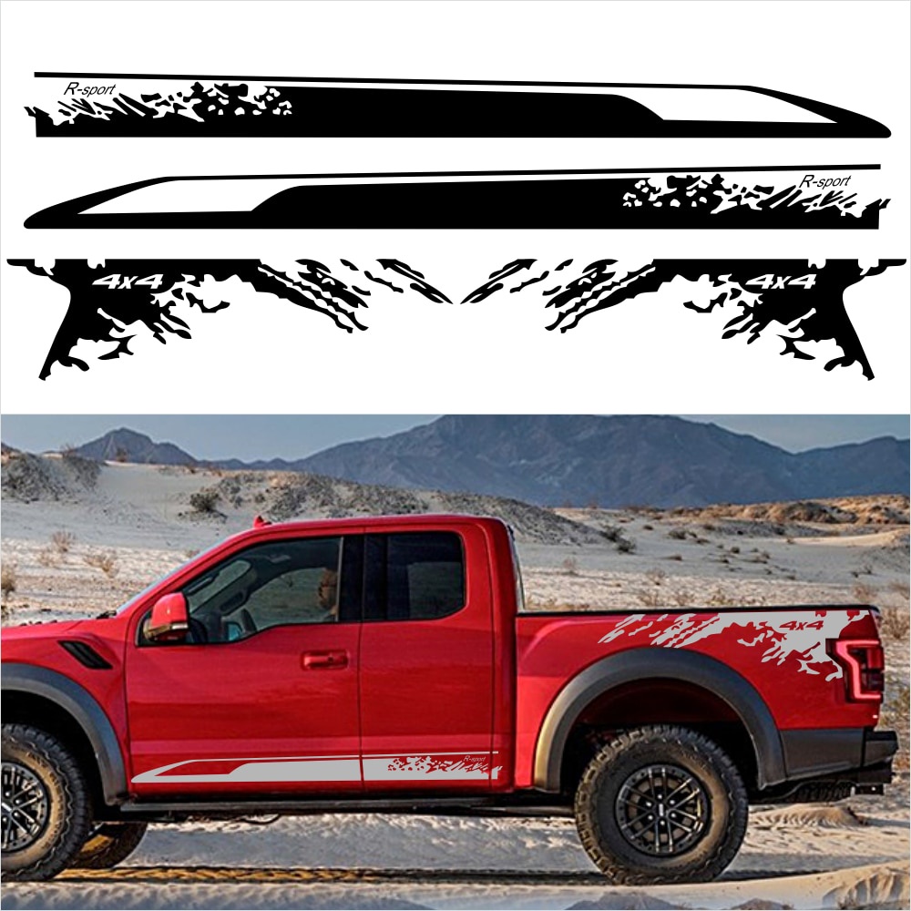 สติกเกอร์รถ 4X4 Off Road กราฟิกไวนิล Decal สําหรับ Ford Ranger Raptor รถกระบะ Isuzu Dma Nissan NAVARA Toyota Hilux Auto อุปกรณ์เสริม