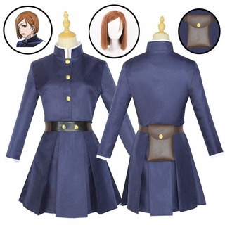 Jujutsu Kaisen Cosplay Costume Kugisaki Nobara Wig Dress Halloween Party Uniform