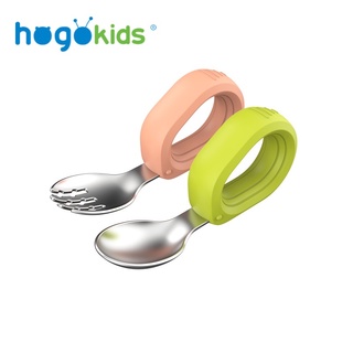 Hogokids ช้อน ช้อนเด็ก ช้อนซิลิโคน ช้อนส้อมเด็ก ช้อนสแตนเลส ช้อนสแตนเลสเด็ก ช้อนทานอาหาร ฝึกใช้งานง่าย