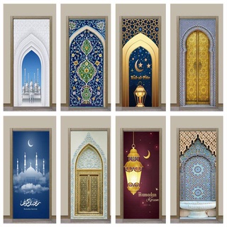 เปลือกมุสลิม &amp;amp; สติกเกอร์วอลเปเปอร์ ลาย Great Mosque of Mecca Vinly สําหรับติดตกแต่งผนังบ้าน ห้องนั่งเล่น