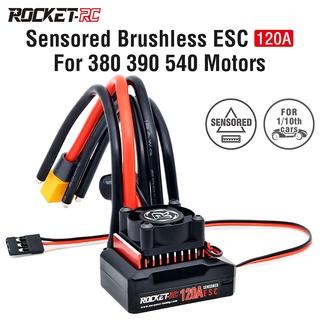 มอเตอร์ไร้แปรงถ่าน เซนเซอร์ 120A ESC สําหรับรถแข่งบังคับ 1/10 380 390 540 w/BEC 6V/4A