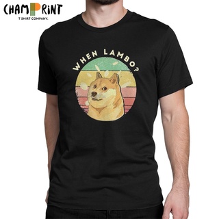 ถูกสุดๆเสื้อยืดแขนสั้น คอกลม ผ้าฝ้าย พิมพ์ลาย Amazing If Lambo Dogecoin สําหรับผู้ชาย ไซซ์ 6XL