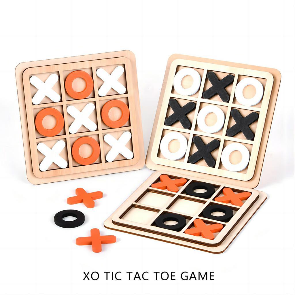 Xo Triple Tic Tac Toe Chess บอร์ดเกมกระดานไม้ ของเล่นเสริมการเรียนรู้เด็ก YL102