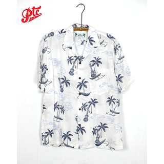 เสื้อฮาวาย Two Palms Islands White