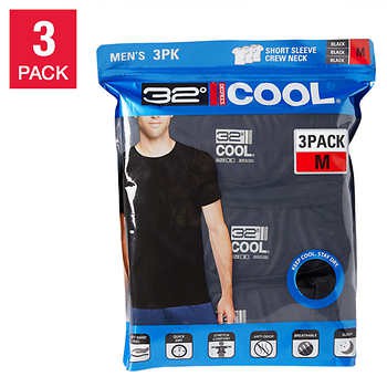 1 แพ็คมี 3 ตัว เสื้อยืด ยี่ห้อ 32 Degrees Men's Cool Tee, 3-pack ใส่แล้วเนื้อเนียน เย็นสบาย