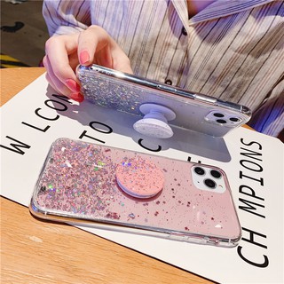 Glitte Star Vivo V20Pro V15 Pro V11 V11i V9 V7+ V7 เคสมือถือ V5S V5 plus V5+ Soft TPU Case ฟอยล์สีเงิน เคสมือถือ