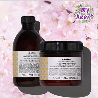 Davines Alchemic Shampoo/Conditioner Golden 280/250 ml แชมพู และครีมนวดผม เติมเม็ดสีโทนเหลือง โทนทอง