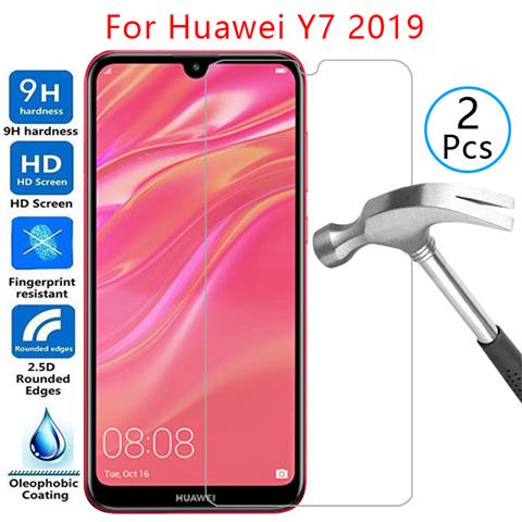 กระจกนิรภัยป้องกันหน้าจอสําหรับ Huawei Y7 Pro Prime 2019 กรณี y 7 7y Y7pro Y7prime Y72019 ป้องกันโทร