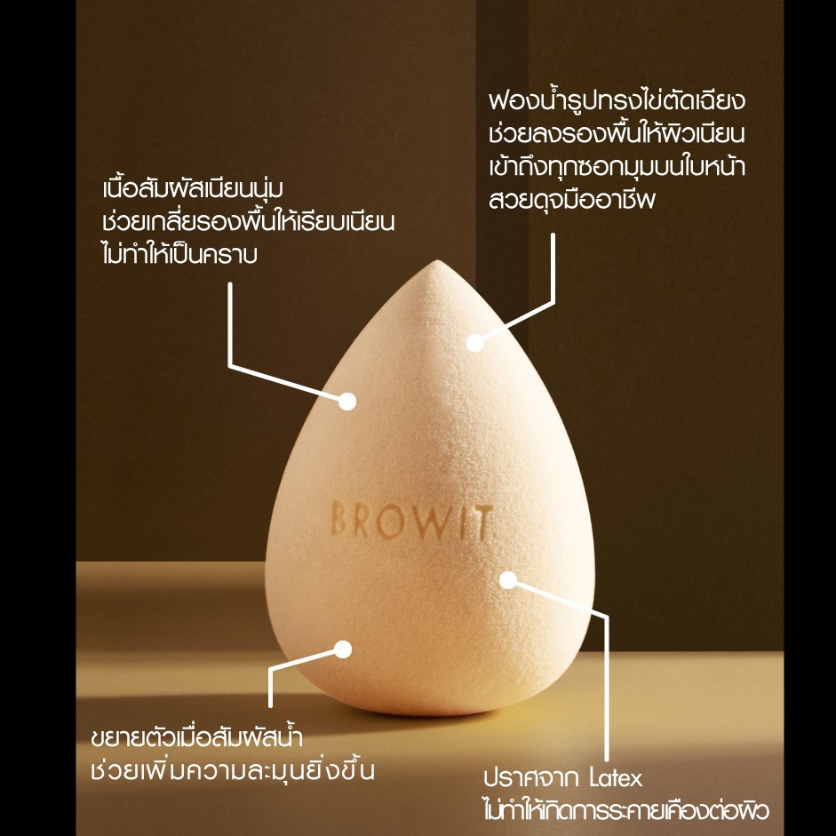 BROWIT BY NONGCHAT Ultra Soft Profressional Blender ฟองน้ำแต่งหน้า - รูปที่ 3