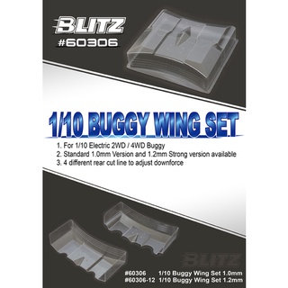 Blitz Wing สำหรับรถบั้กกี้ขนาด1/10 2wd/4wd แบบใส หนา1.0มิล(2ชิ้น)