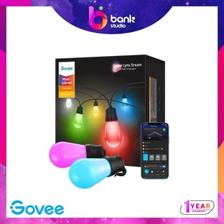 (ประกัน 1ปี) Govee RGBW Wi-Fi &amp; Bluetooth Outdoor Bulb String Lights - 15m