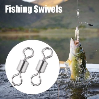 จัดส่งจากประเทศไทยSNACKZY 100 ชิ้น/ล็อตตกปลา Rolling Swivel Connector Bearing Barrel ทนทานแหวนแข็ง