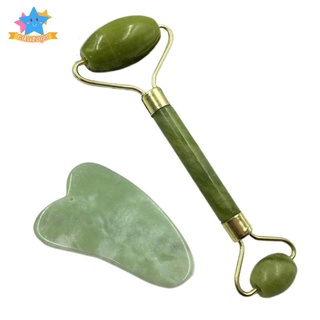 Pretty  Facial Massage Roller Dual Head Jade Face Lifting Neck Body Skin Care Kit A