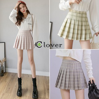 กระโปรงเทนนิสมีซับในลายสก๊อตพร้อมส่งจากไทย Plaid pleated skirt 888