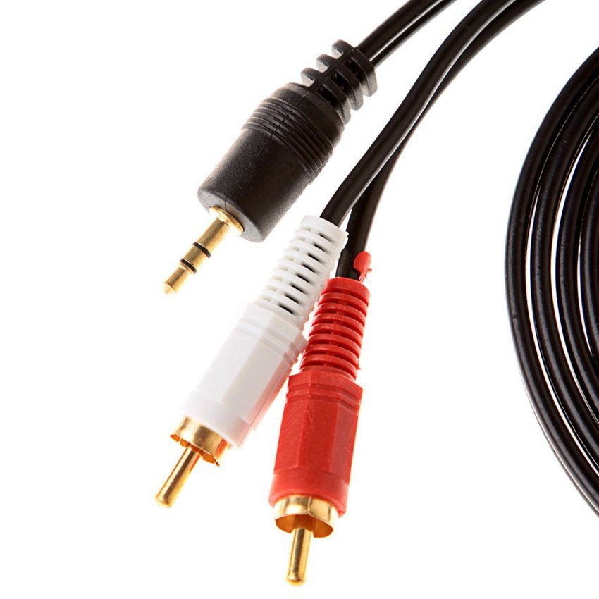 RCA Cable 15M 3.5mm(M) to RCA(M) 2หัว สายสัญญาณเสียง ต่อหูฟัง/ลำโพง423A ยาว 15เมตร (สีดำ)#1396
