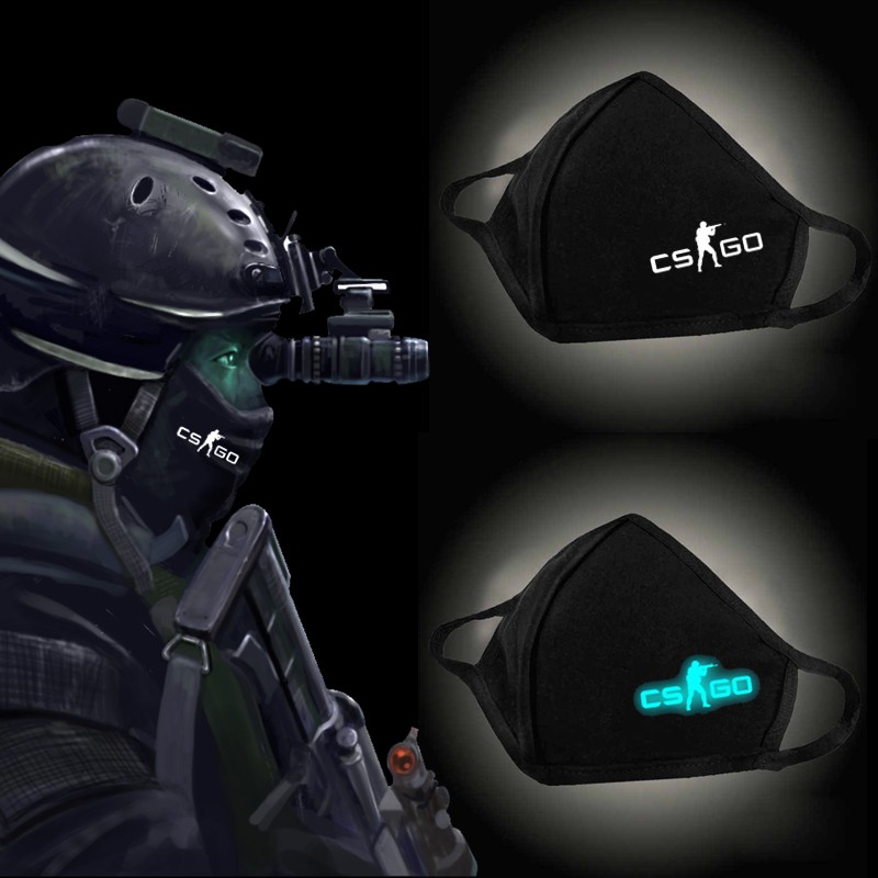 พร้อมส่งใน 1-2 วัน ผ้าปิดปากเรืองแสง แมสปิดปาก ปิดจมูก แมสผ้า เกมส์ CS:GO Counter Strike:GO  CSGO (ผ