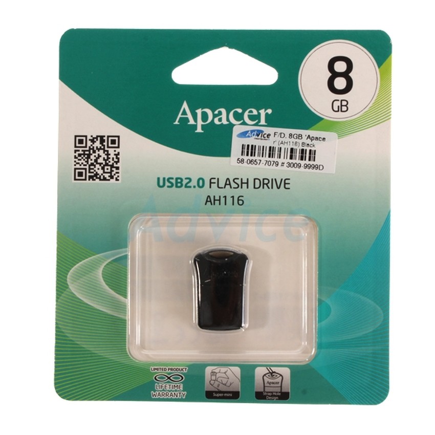 Apacer Flash Drive 8GB (AH116) Black