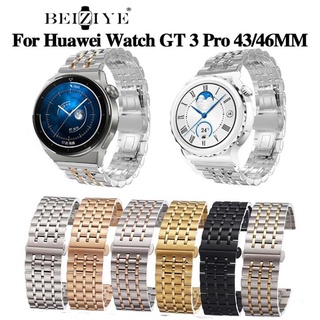 สำหรับ Huawei Watch GT 3 Pro สายสแตนเลสแข็งเจ็ดสายลูกปัด 46mm unisex 43mm อุปกรณ์เสริม