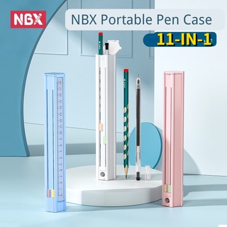 【ซื้อ 1 แถม 11】NBX กล่องดินสอ กล่องใส่เครื่องเขียนป้องกันการตกอเนกประสงค์ เด็กประถม มหาลัย และออฟฟิศก็ใช้ได้