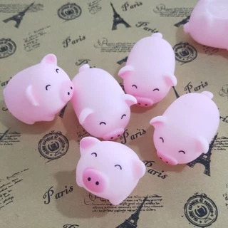 หมูลูกบีบน่ารักสองสี สีเนื้อ สีชมพู คุณภาพดี พร้อมส่ง