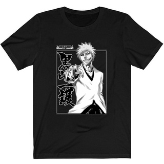 เสื้อยืด ผ้าฝ้าย พิมพ์ลายอนิเมะ Bleach Ichigo Kurosuki สําหรับผู้ชาย