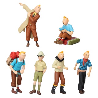 ตุ๊กตาฟิกเกอร์ PVC The 6 Adventures Of Tintins ของเล่นสําหรับเด็ก