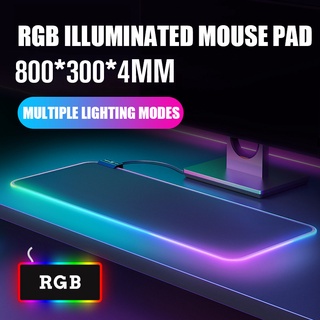 NEWMINE แผ่นรองเมาส์มีไฟ RGB Gaming Mousepads แผ่นรองเมาส์ขนาดใหญ่ 80cm×30cm แผ่นรองเมาส์มีไฟ 7 สี