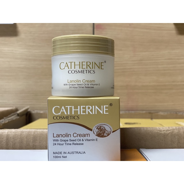ครีมรกแกะ ออสเตรเลีย สูตรคนมีฝ้า /ผิวแห้งคล้ำ  Catherine Lanolin Cream with Grape Seed Oil and Vitamin E ขนาด 100 ml.