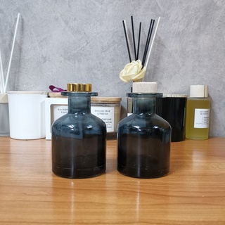 Diffuser Bottles ขวดก้านไม้กระจายกลิ่น ขวดเปล่าทรงกลมสีฟ้าอมดำ พร้อมฝา  ขนาด 120 ml.