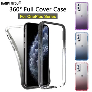 For OnePlus 9 Pro Nord N10 N100 N200 5G 360 Full Cover Gradient Phone Case PC &amp; Silicone TPU Screen Protector Shell