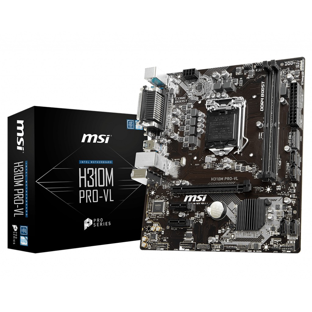 MSI H310M PRO-VL Intel Gen8 DDR4 LGA1151 PARALLEL SERIAL ports ( mainboard ) 4Years Warranty