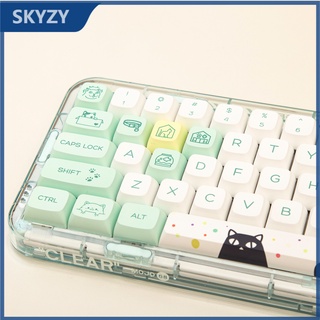 Weird Cat Keycap XDA Profile สัตว์น่ารัก 131 คีย์ PBT DYE SUB แป้นพิมพ์เครื่องกล Keycaps