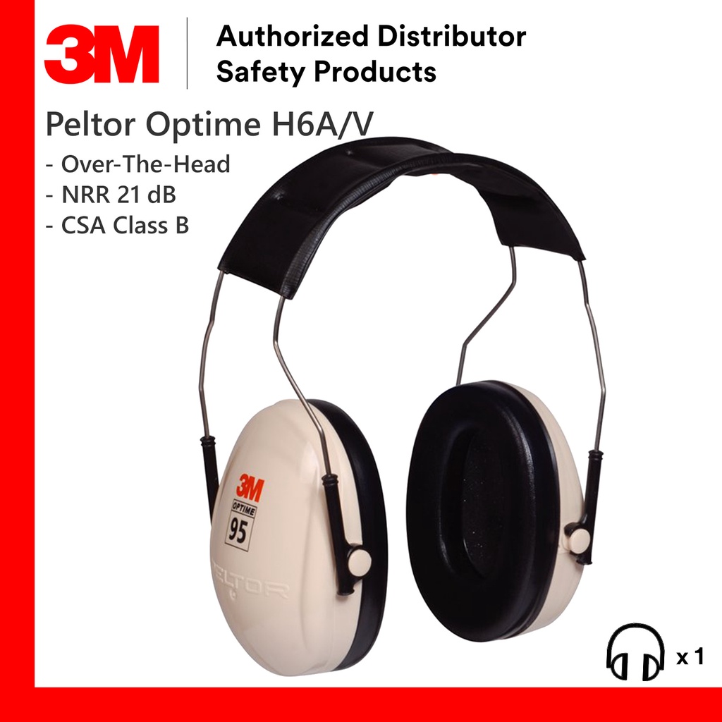 3m H6A/V Peltor Optime 95 Series Over-The-Head Safety Earmuff/ (NRR) 21 dB/CSA Class B