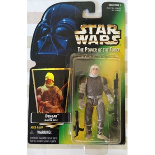 Star wars The power of the force Green Card Dengar  with blaster rifle (hologram) 3.75"