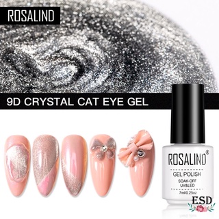 สีทาเล็บเจล ROSALIND สีคริสตัล แคทอาย รุ่น Crystal Colors Series ขนาด 7 ml. (แห้งโดยการอบ UV เท่านั้น)