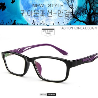 Fashion เกาหลี แฟชั่น แว่นตากรองแสงสีฟ้า รุ่น 2354 C-6 สีดำตัดม่วง ถนอมสายตา (กรองแสงคอม กรองแสงมือถือ)