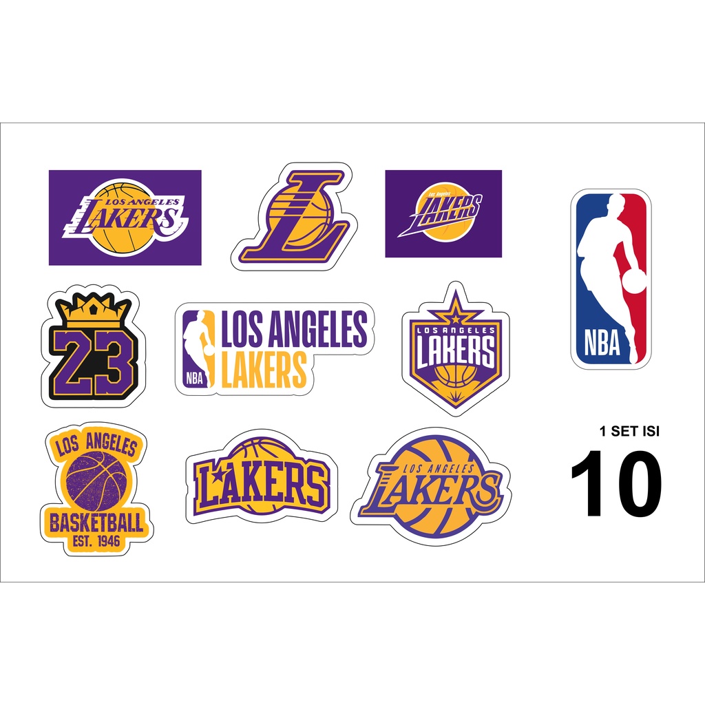 LA Lakers Basket 10 ชิ้น แพ็คเกจสติ๊กเกอร์