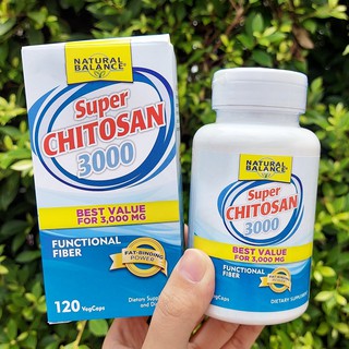 60% OFF ราคา Sale!!! โปรดอ่านรายละเอียด EXP: 10/2023 ไคโตซาน Super Chitosan 3000 120 Veg Caps (Natural Balance®)